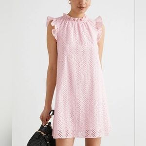 & Other Stories Frilled Broderie Anglaise Mini Dress